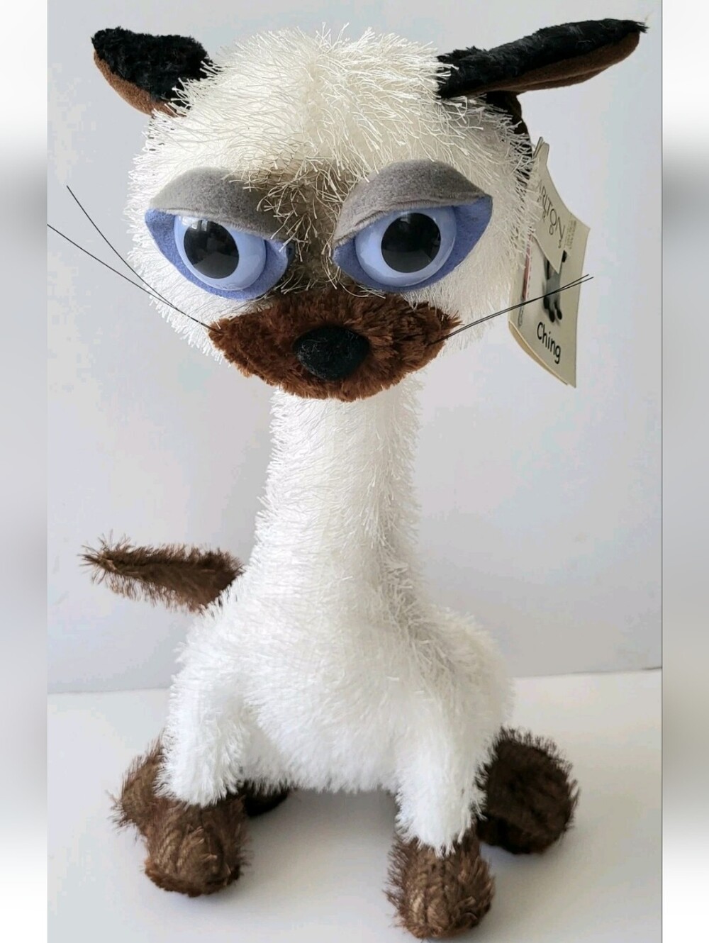 CARLTON CARDS "CHING" SIAMESE CAT PLUSH TWISTED WHISKERS 15" STUFFED ANIMAL TAG